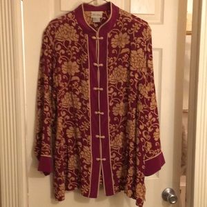 Silk mandarin style tunic top